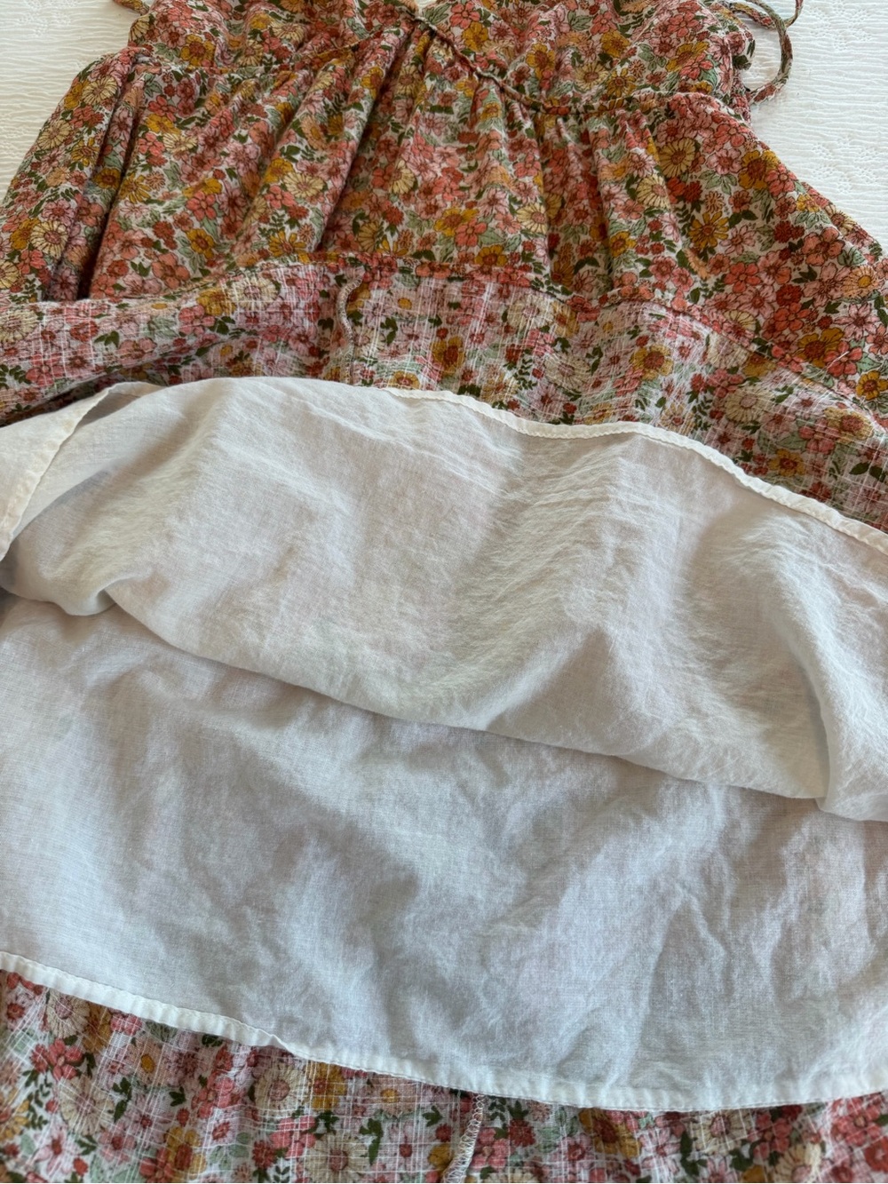 Wild Fable Sun Dress orange green floral size M cotton - Picture 4 of 6